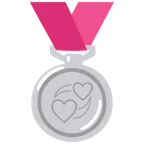 Silbermedaille + kreisende Herzen