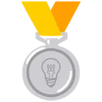 Silbermedaille + Glühbirne