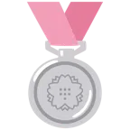 Silbermedaille + Blumenstempel