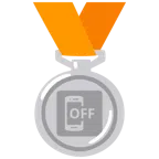 Silbermedaille + Mobiltelefon aus