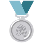 Silbermedaille + verhakte Büroklammern