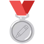 Silbermedaille + Wachsmalstift