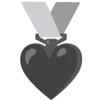 Silbermedaille + schwarzes Herz