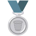 Silbermedaille + Papierkorb
