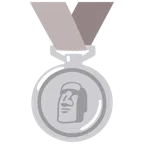 Silbermedaille + Statue
