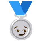 Silbermedaille + süffisant lächelndes Gesicht