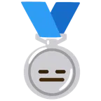 Silbermedaille + ausdrucksloses Gesicht