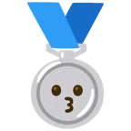 Silbermedaille + küssendes Gesicht
