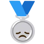 Silbermedaille + enttäuschtes Gesicht