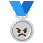 Silbermedaille + verärgertes Gesicht
