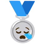 Silbermedaille + schläfriges Gesicht