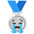 Silbermedaille + heulendes Gesicht