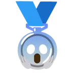 Silbermedaille + vor Angst schreiendes Gesicht