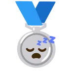 Silbermedaille + schlafendes Gesicht