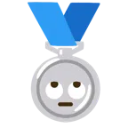 Silbermedaille + Augen verdrehendes Gesicht