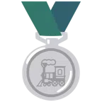 Silbermedaille + Dampflokomotive