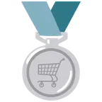 Silbermedaille + Einkaufswagen