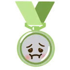 Silbermedaille + würgendes Gesicht
