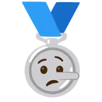 Silbermedaille + lügendes Gesicht