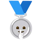Silbermedaille + ermahnendes Gesicht