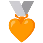 Silbermedaille + oranges Herz