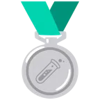 Silbermedaille + Reagenzglas