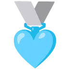 Silbermedaille + hellblaues Herz