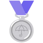 Silbermedaille + Regenschirm