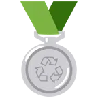 Silbermedaille + Recycling-Symbol