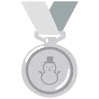 Silbermedaille + Schneemann ohne Schneeflocken