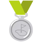 Silbermedaille + Golffahne