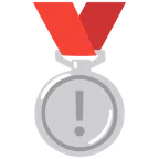 Silbermedaille + rotes Ausrufezeichen