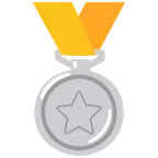 Silbermedaille + weißer mittelgroßer Stern