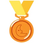 Bronzemedaille + Mondsichel mit Gesicht rechts