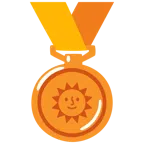Bronzemedaille + Sonne mit Gesicht