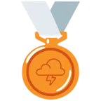 Bronzemedaille + Wolke mit Blitz