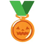 Bronzemedaille + Halloweenkürbis