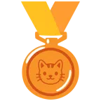 Bronzemedaille + Katzengesicht