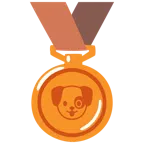 Bronzemedaille + Hundegesicht