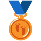 Bronzemedaille + Fußabdrücke