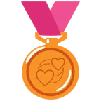 Bronzemedaille + kreisende Herzen