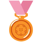 Bronzemedaille + Blumenstempel