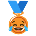 Bronzemedaille + Gesicht mit Freudentränen