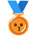 Bronzemedaille + küssendes Gesicht