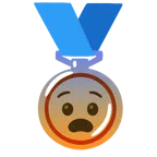Bronzemedaille + ängstliches Gesicht