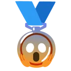 Bronzemedaille + vor Angst schreiendes Gesicht