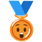 Bronzemedaille + erstauntes Gesicht