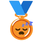 Bronzemedaille + schlafendes Gesicht