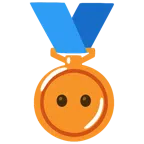 Bronzemedaille + Gesicht ohne Mund