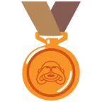 Bronzemedaille + sich die Augen zuhaltendes Affengesicht